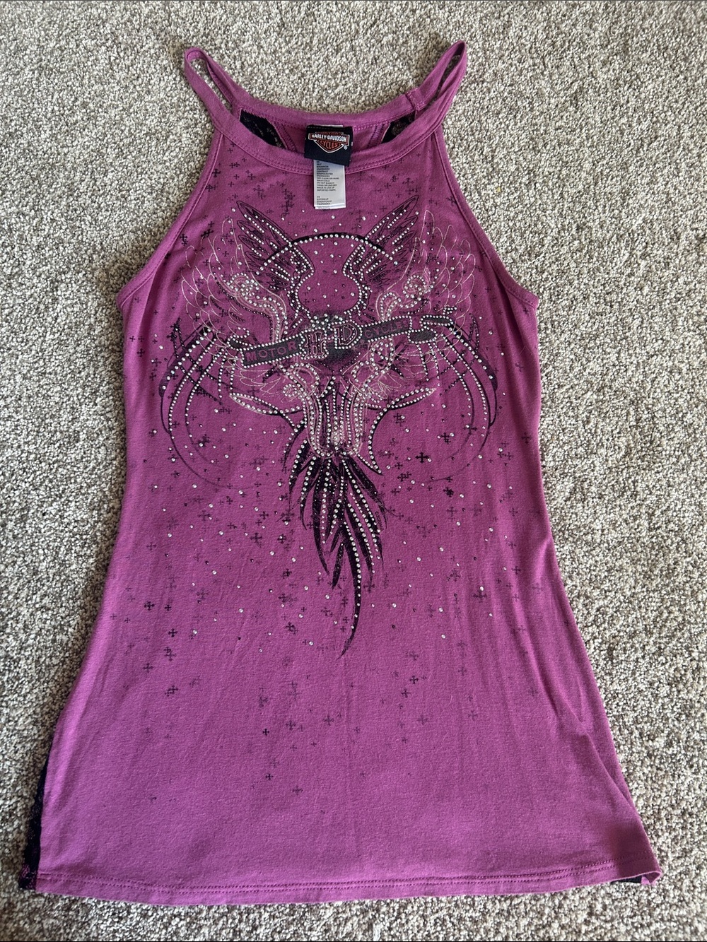 Harley-Davidson Women's Purple Studded Graphic Tank